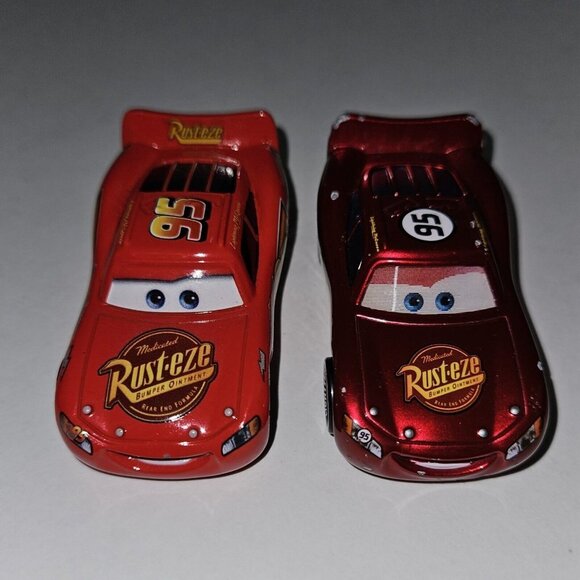 5 Disney Cars Lightning McQueen Diecast Lot Grand Prix Rusteze Tumbleweed Cactus - Picture 6 of 16